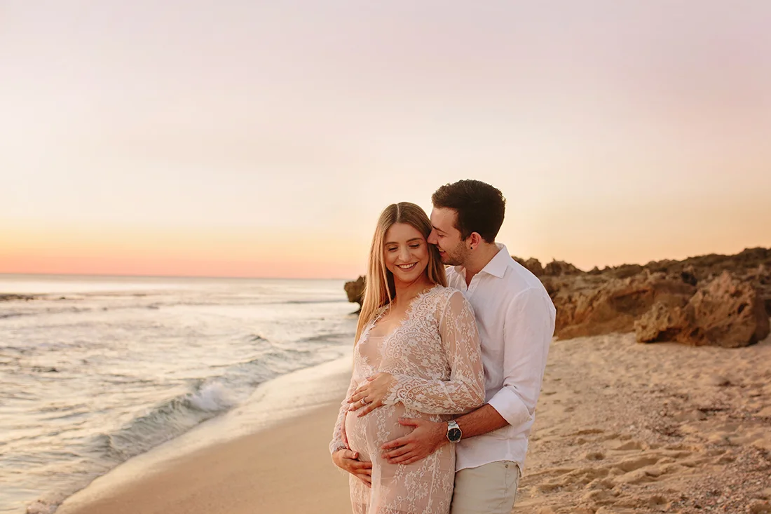 Amanda and David Sunset maternity shoot