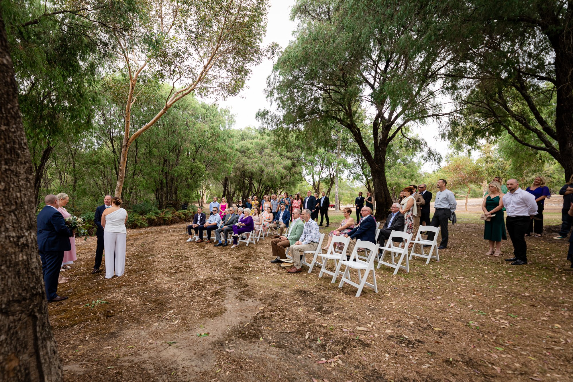 Nature inspired wedding where bride and groom say their vows