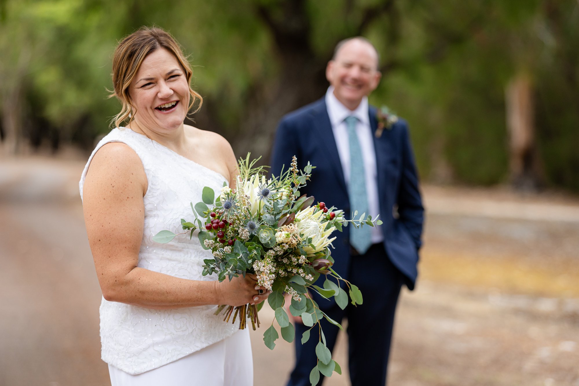 groom being happy with his bride