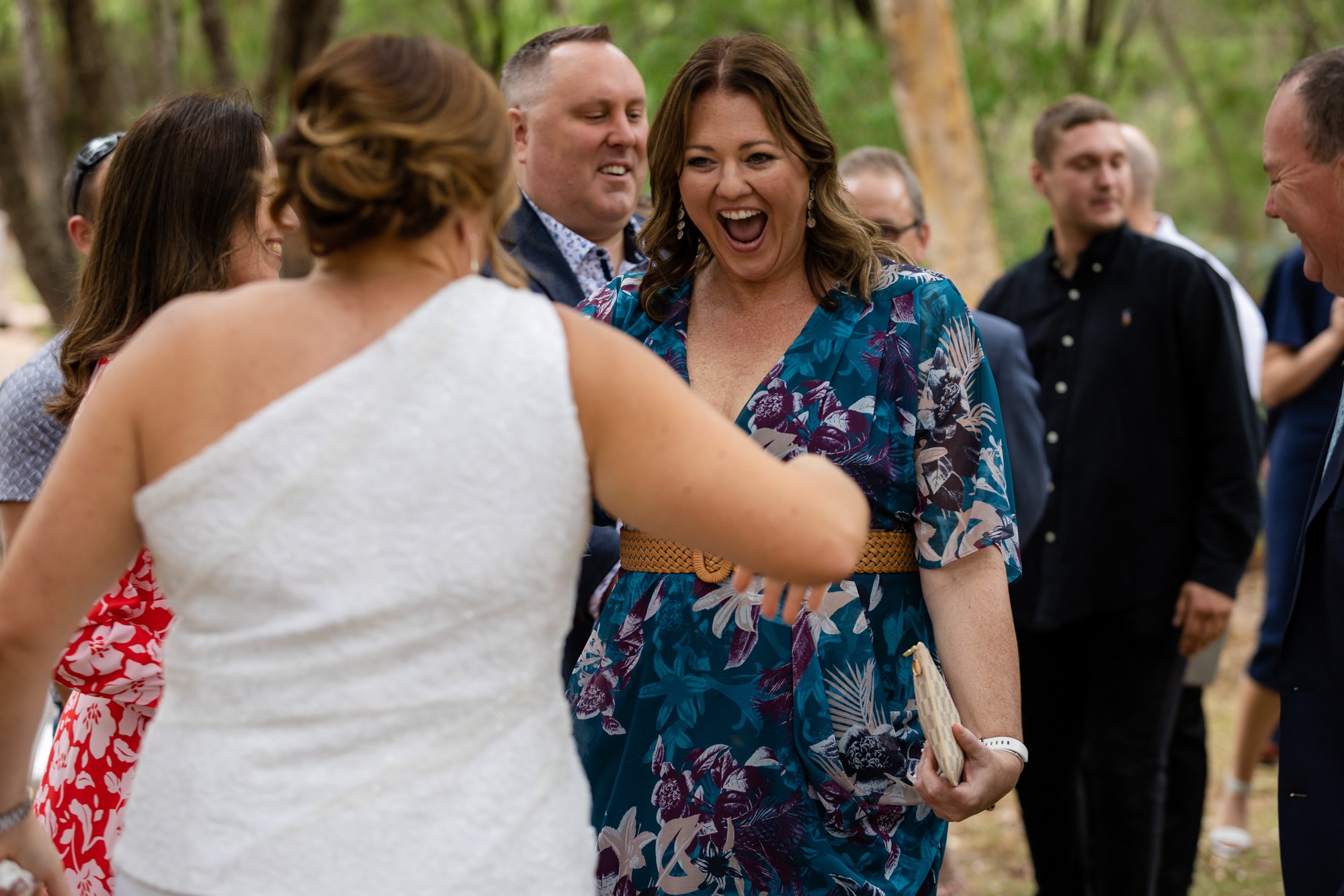 happy guests in a wedding
