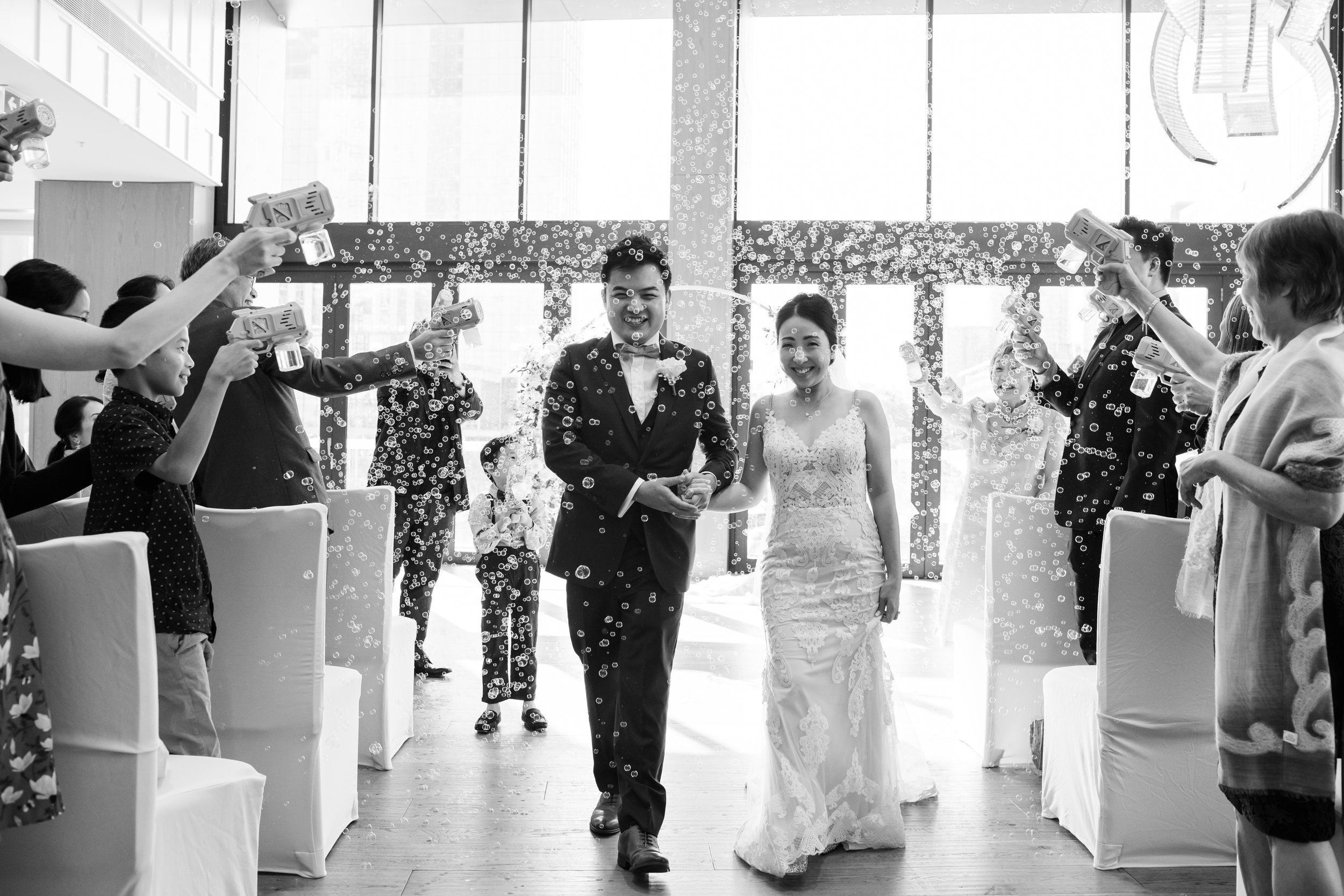 black and white wedding picture