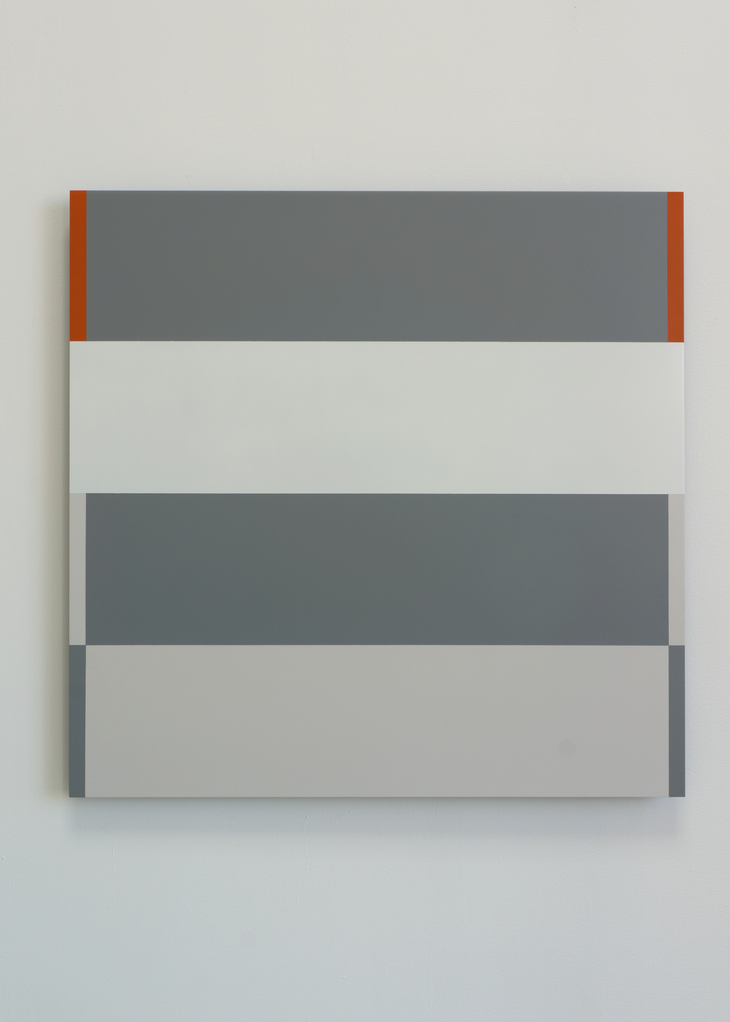  "2 Orange Corners"  2014  28" x 28"  spray paint on aluminum 