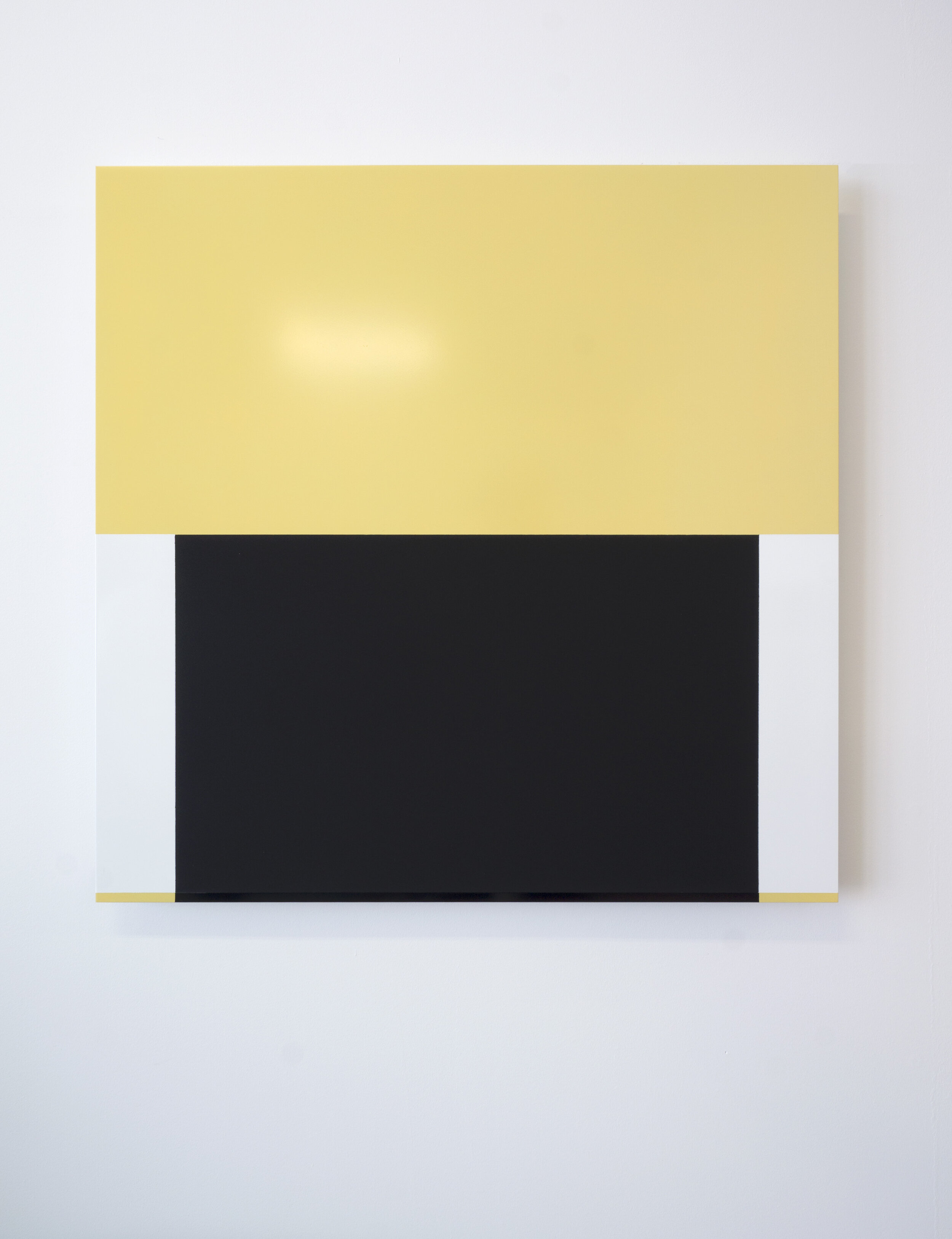  “Black Under Yellow:  2019  28” x 28”  spray paint on aluminum 