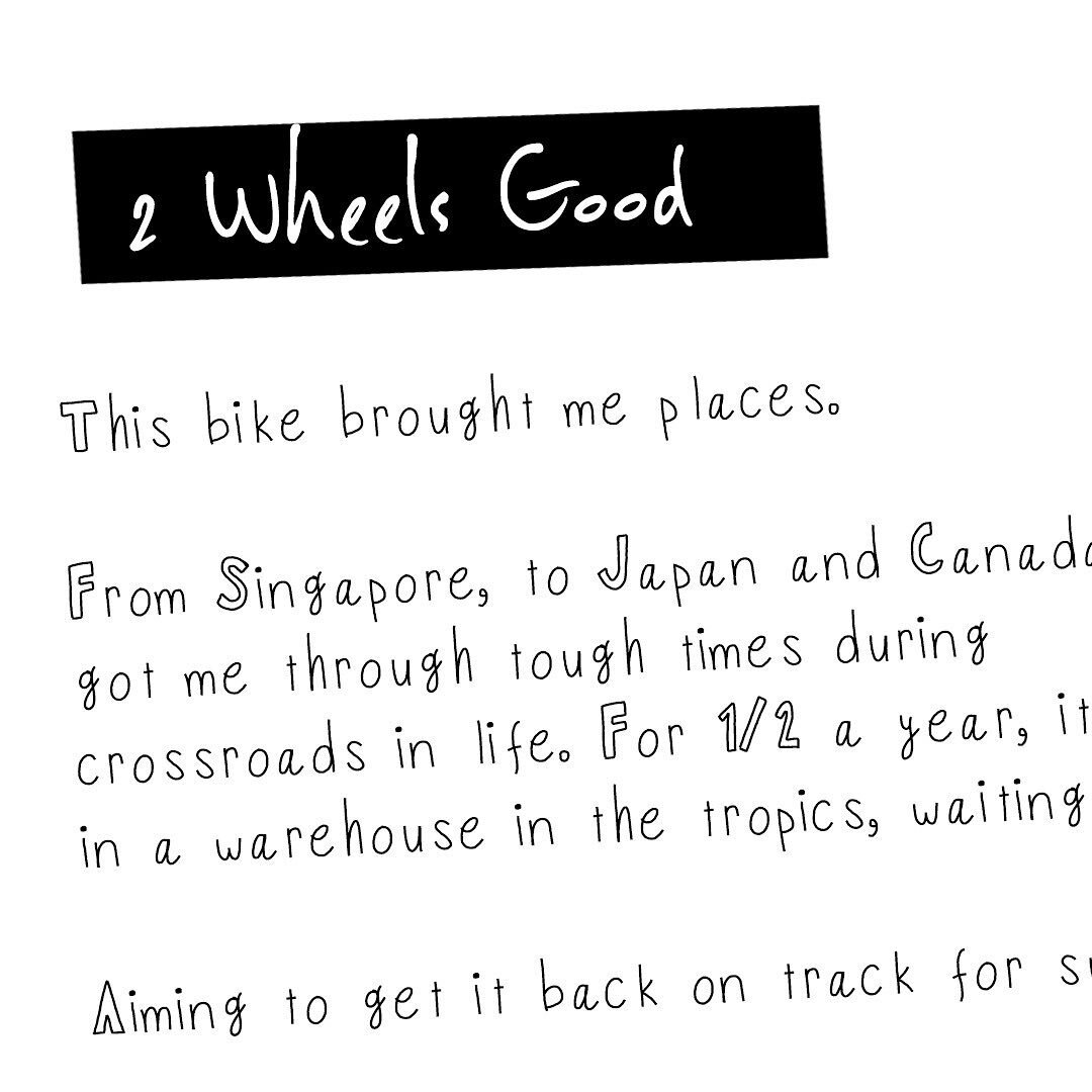 3 of 3 |  TWO WHEELS GOOD 🚵&zwj;♀️
.
.
This bike brought me places. From Singapore, to Japan and Canada. It got me through tough times during  the crossroads in life. It brought me through 4 lifetime of careers, each one vastly different from the ot