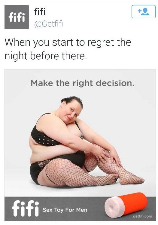 Oh yeah, because the right decision is to fat shame people and be an asshat. Also, your sentences don't make sense Fifi! 