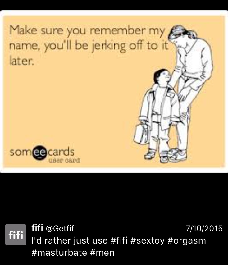 I see you've finally found a situation where someone would "rather just use #fifi"...it's when the alternative is statutory rape. Nice work Fifi, #paedophilia #orgasm