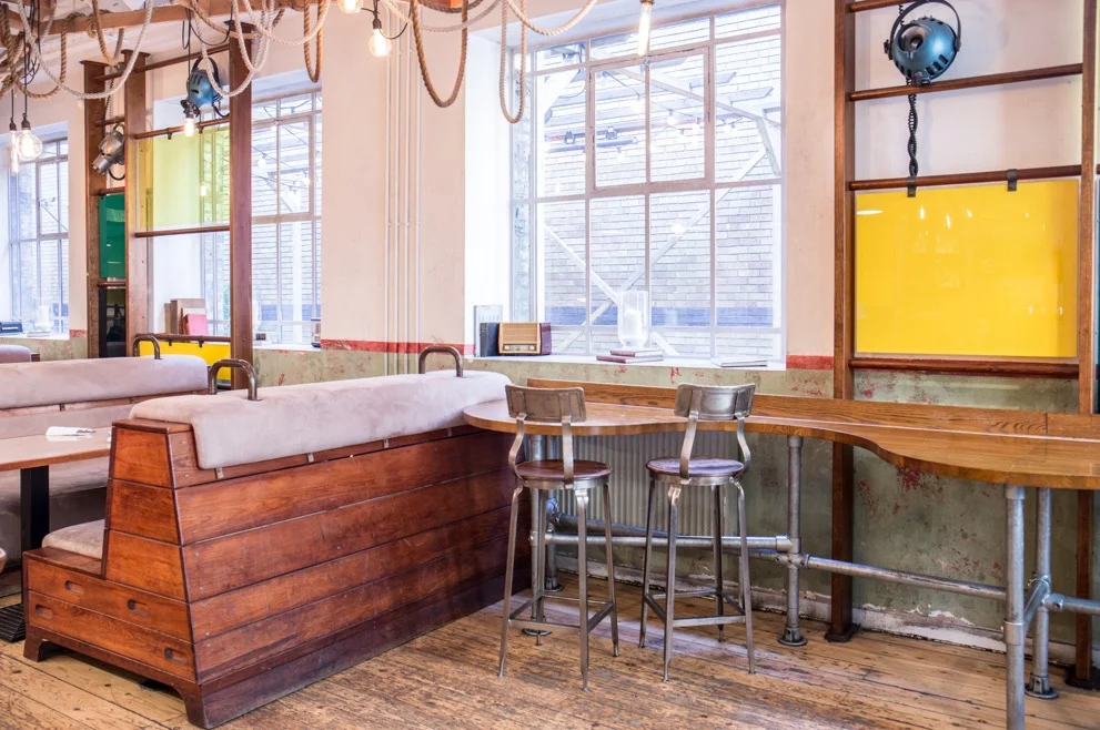 Tanner & co interior, diner-type bench seating
