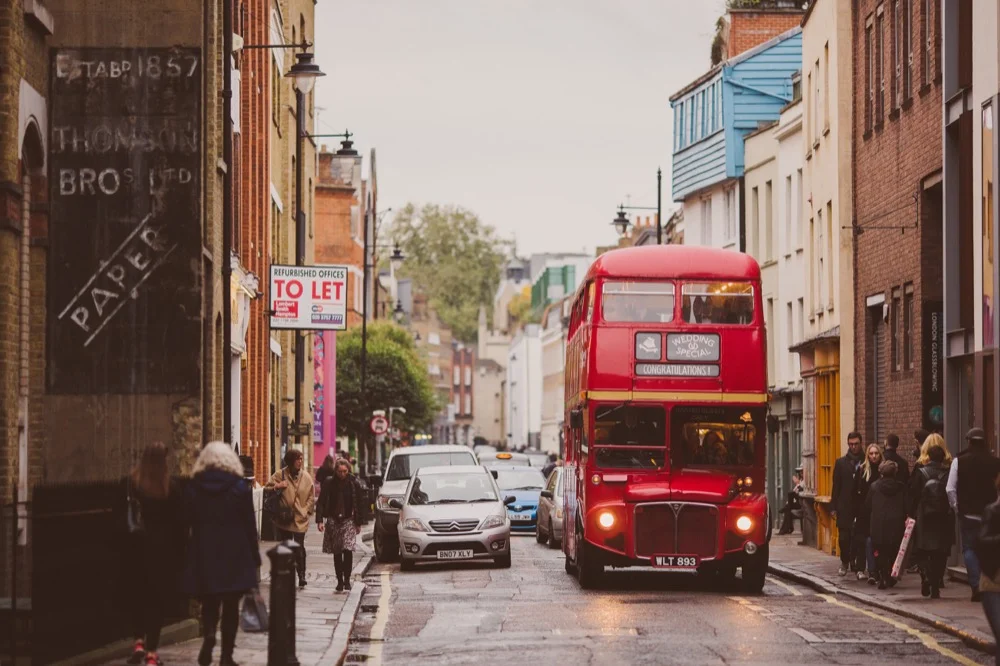 Tanner Warehouse, a red double-decker London bus