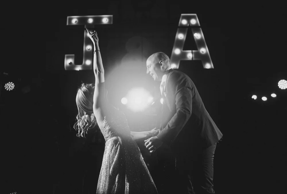 Couple dancing at the banking hall
