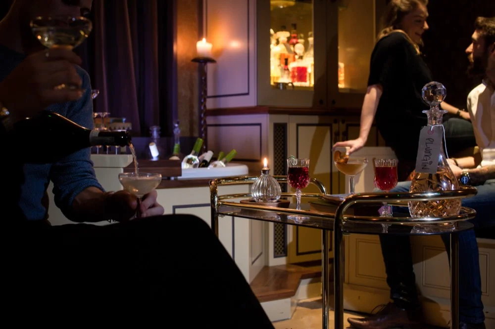 Customers in the bar