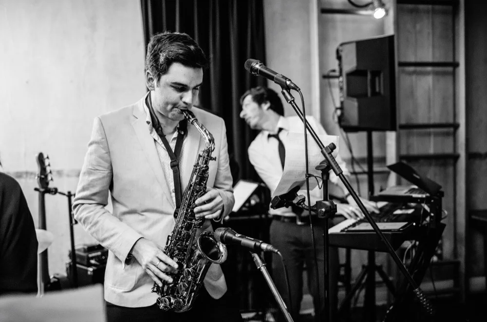 Man playing a saxaphone