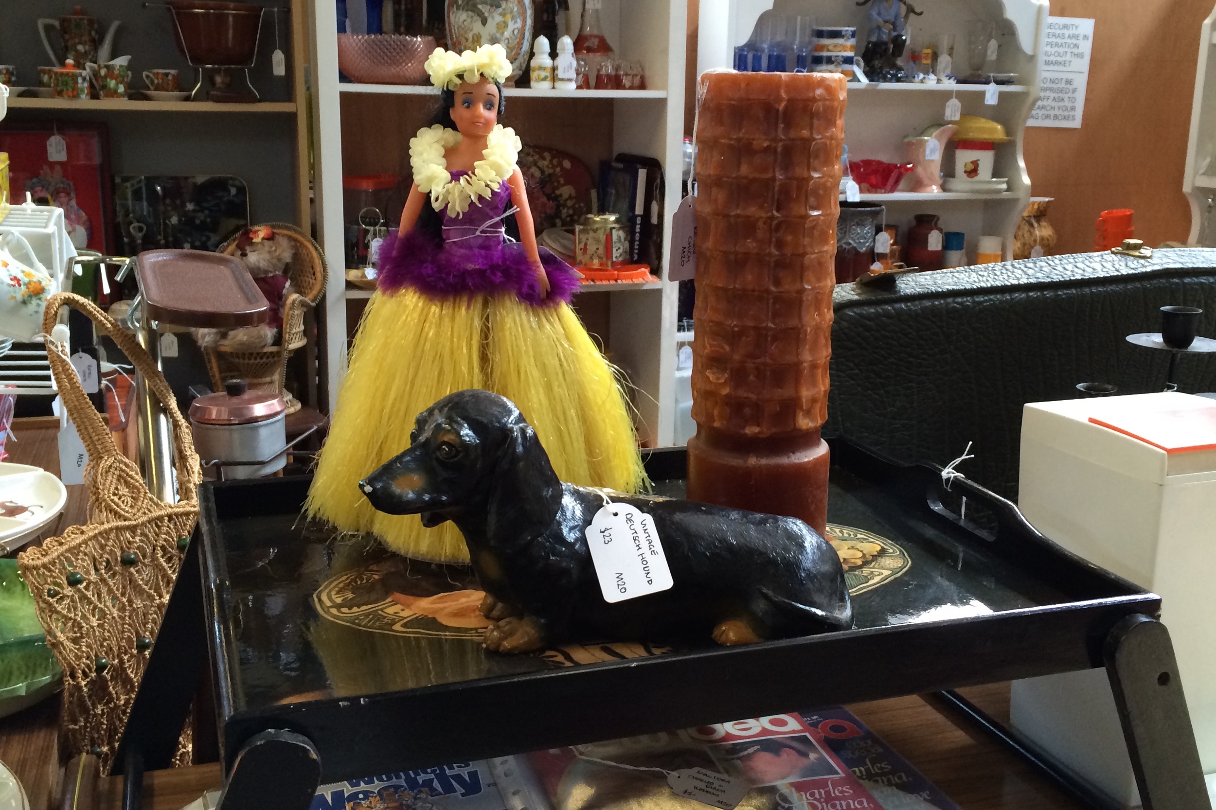 Vintage Dachshund and Candle