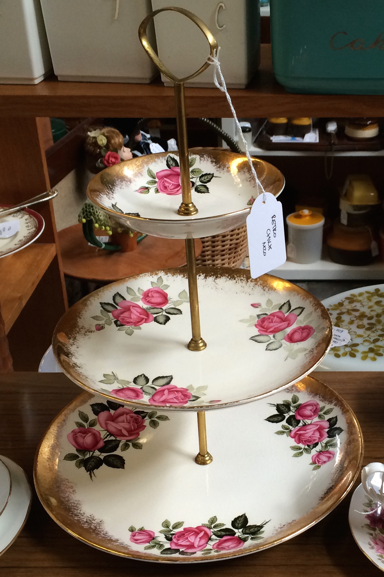 Falcon Ware three tier cake stand