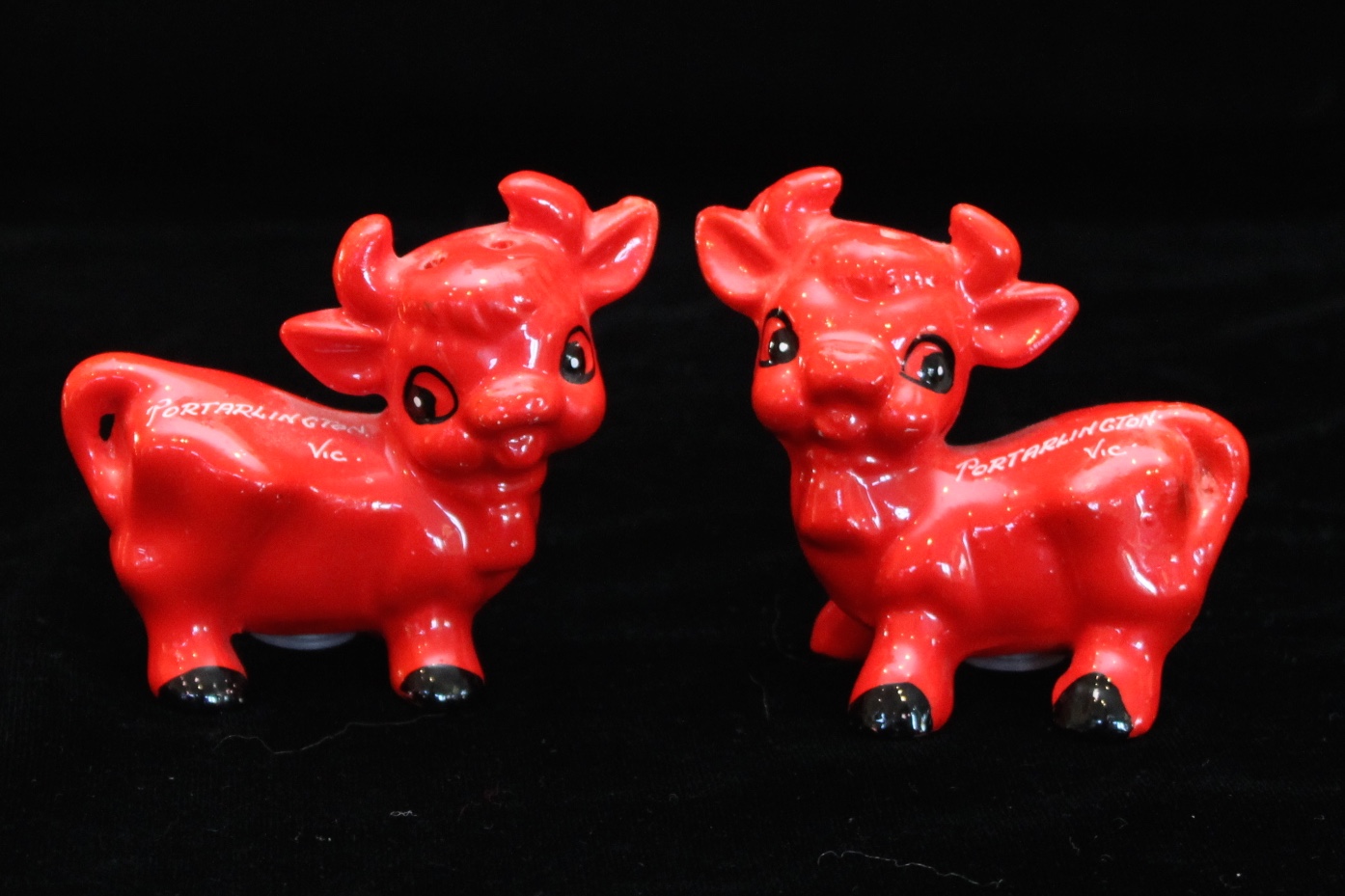 Retro Red Bulls Salt and Pepper Shakers