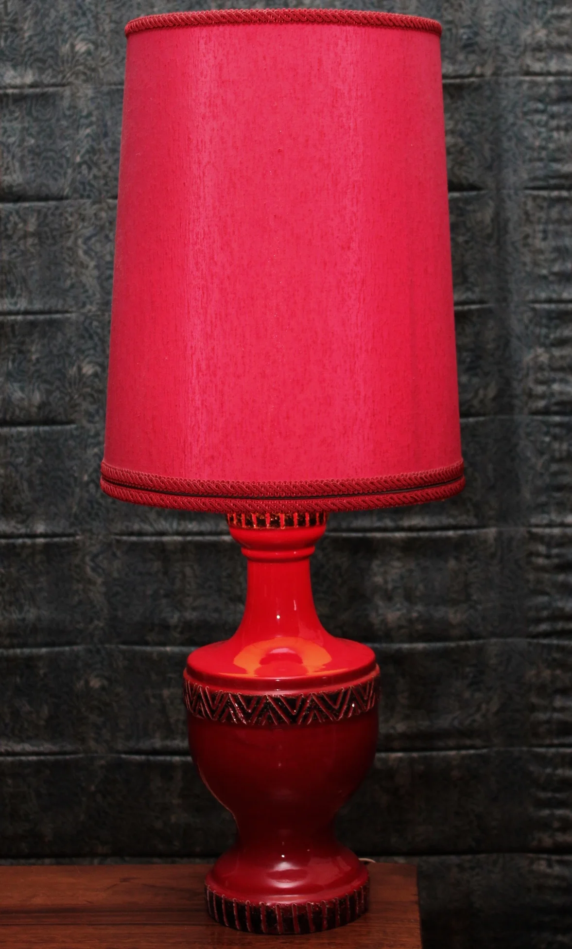 Retro Red Mid Century Lamp