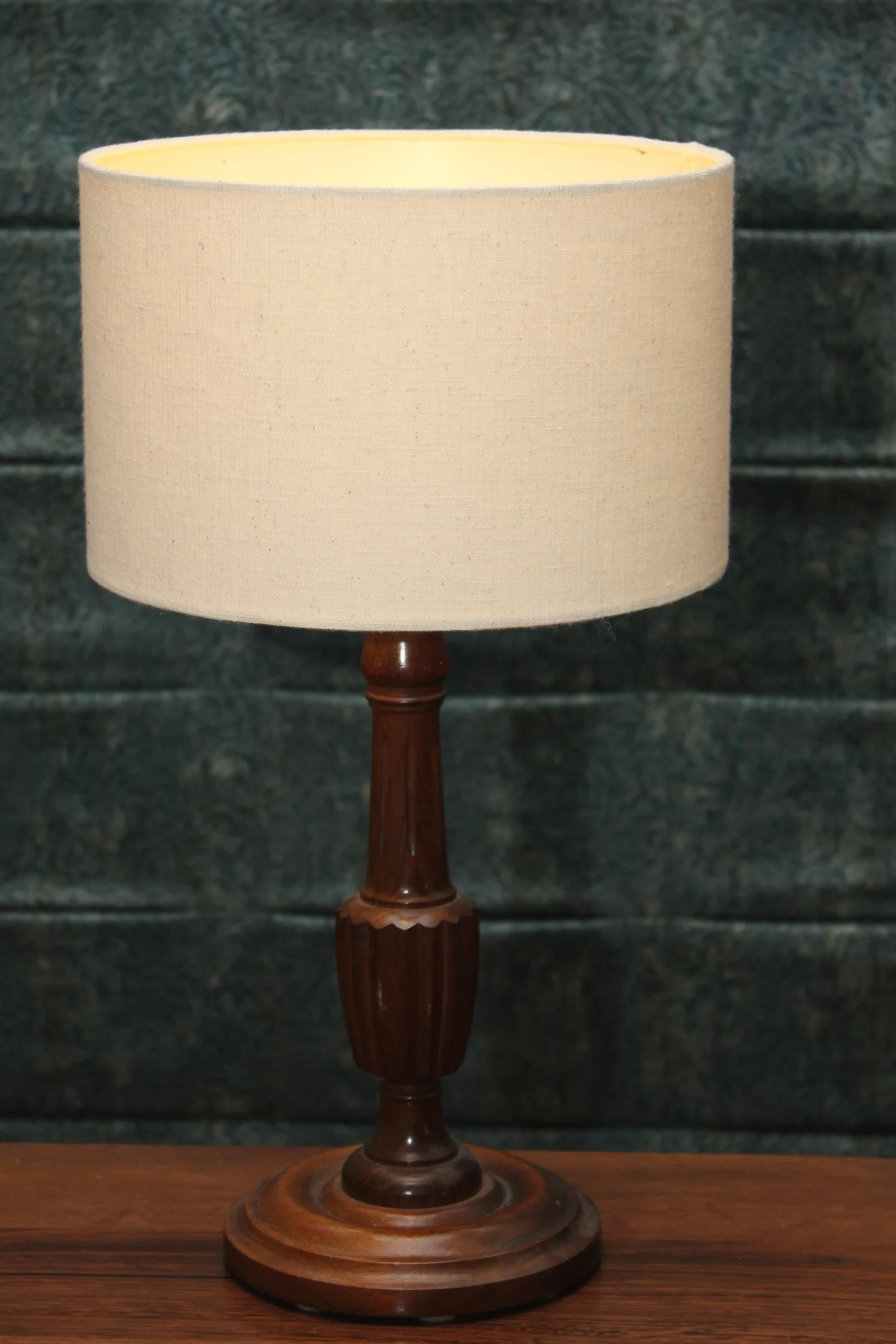 Vintage turned wood lamp