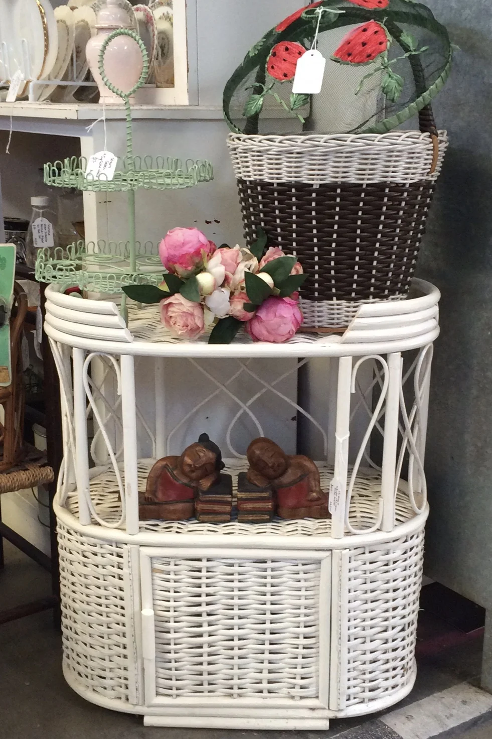 Vintage Cane Side Table