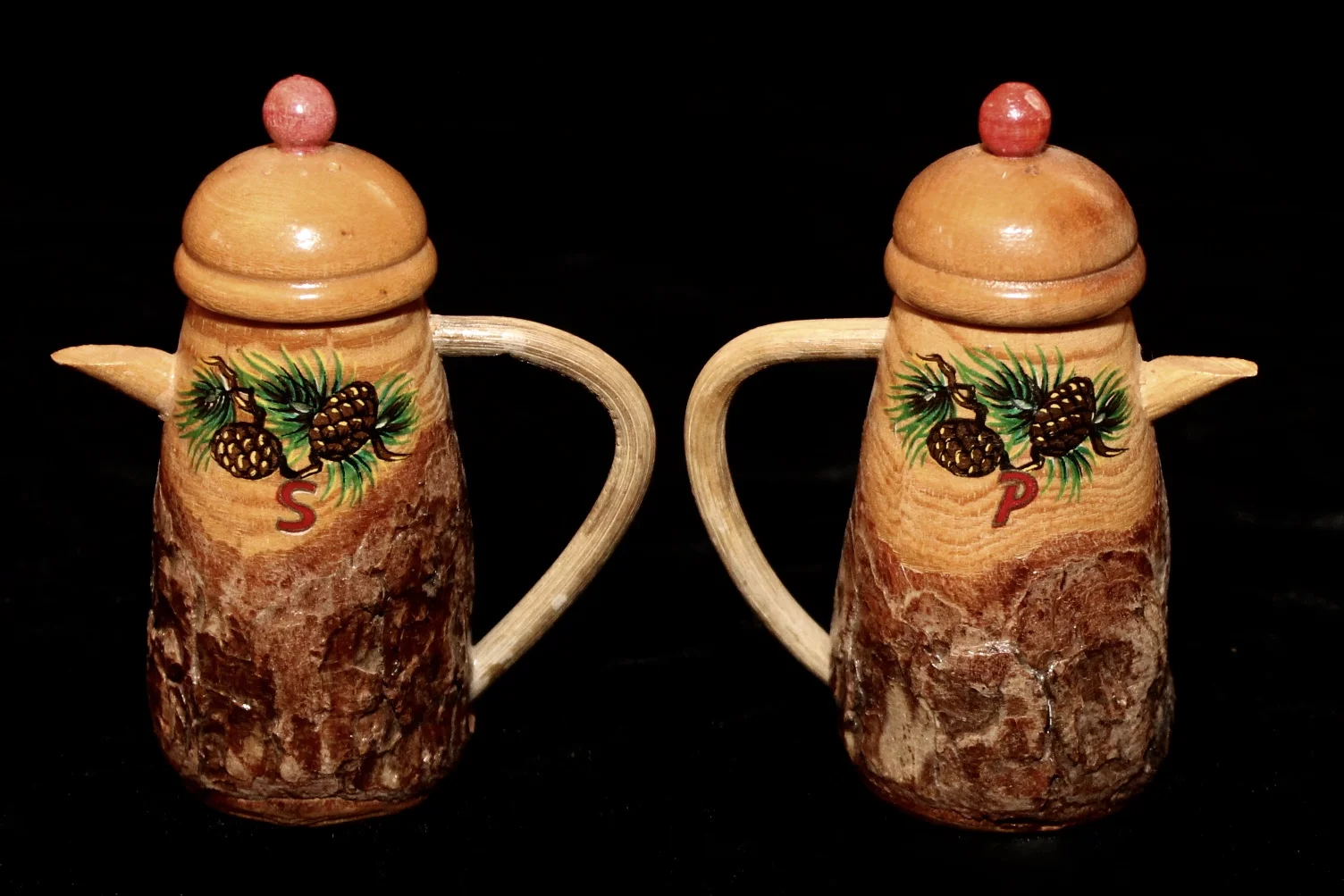 Carved Timber Salt &amp; Pepper Shakers