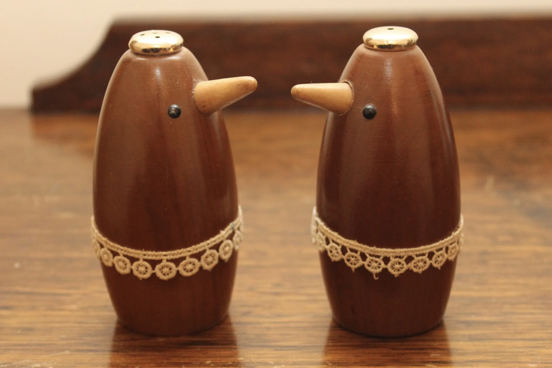 Teak Penguin Salt &amp; Pepper Shakers