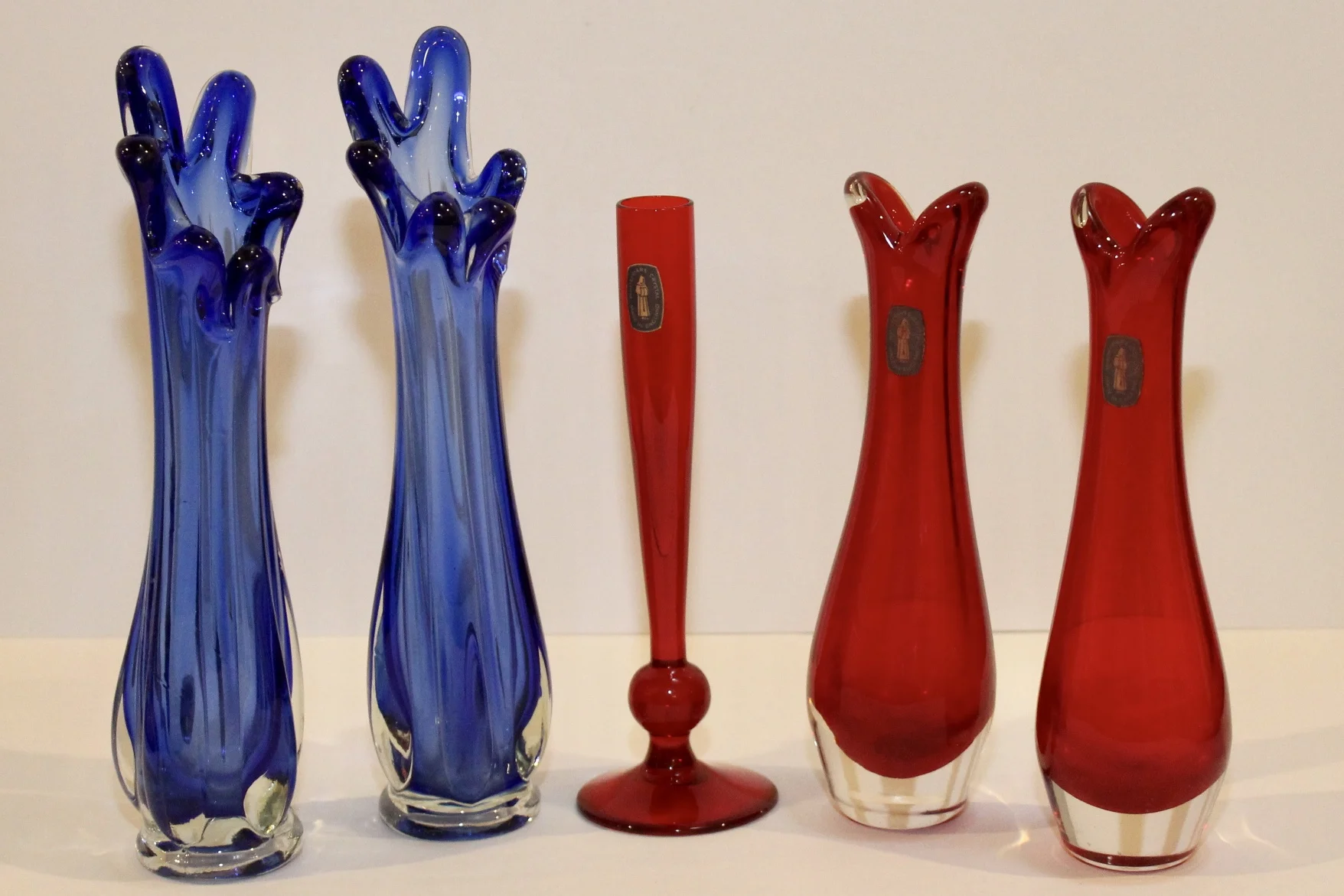Retro Finger Vases and Whitefriars Crystal