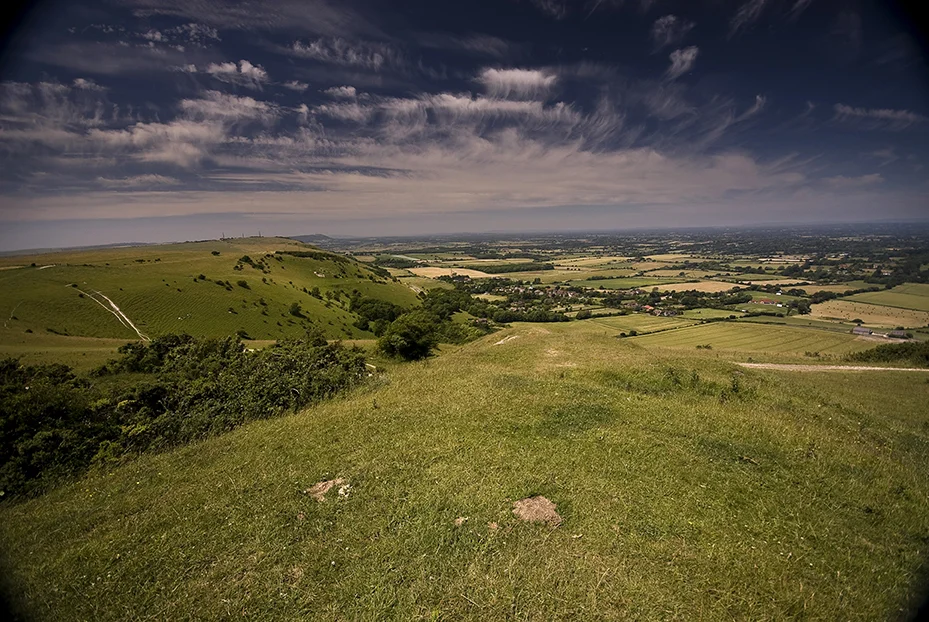 The enormous cross dyke on the west side of the hill fort