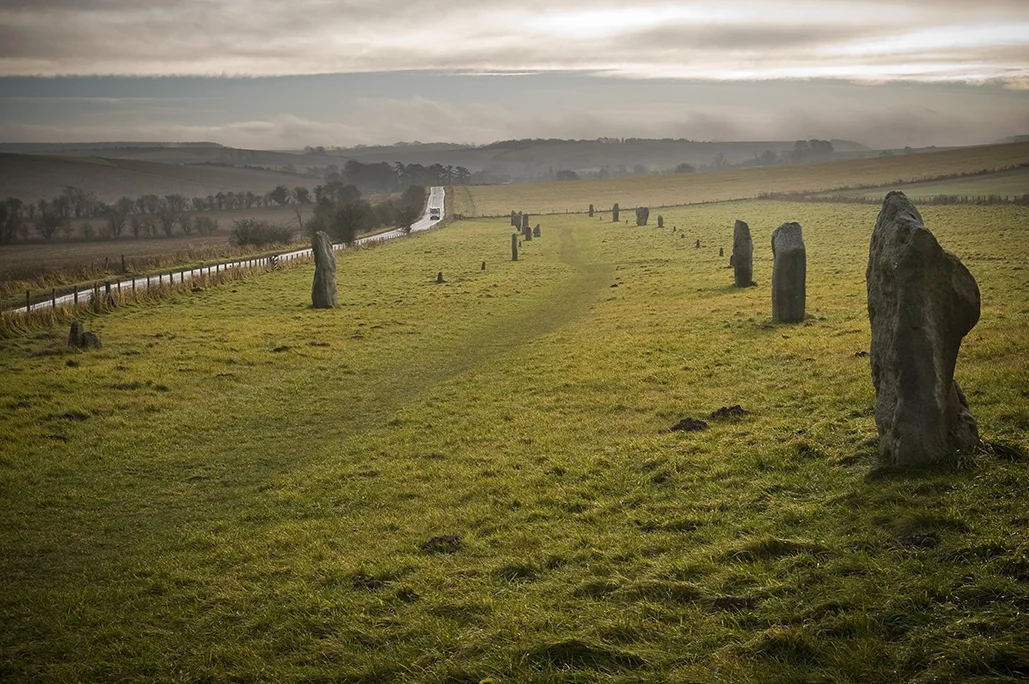 The Kennet Avenue leading from the southern entrance at Avebury