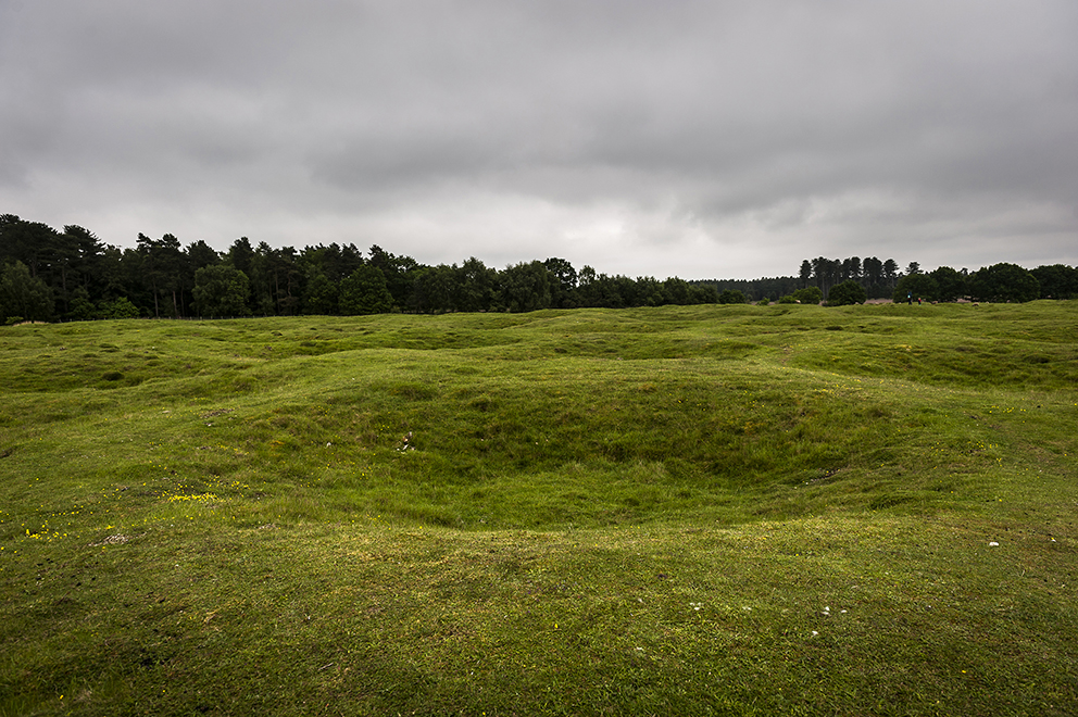 The pitted surface left by back-filled flint mines