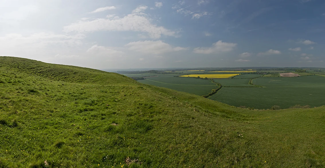 Outside the triple ramparts of the IA promontory hill fort