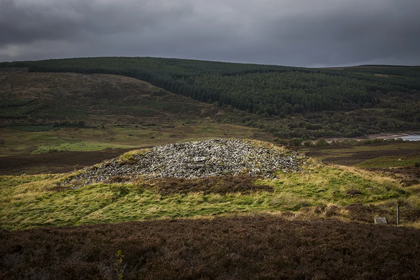 Ord North Neolithic chambered cairn viewed from Ord South