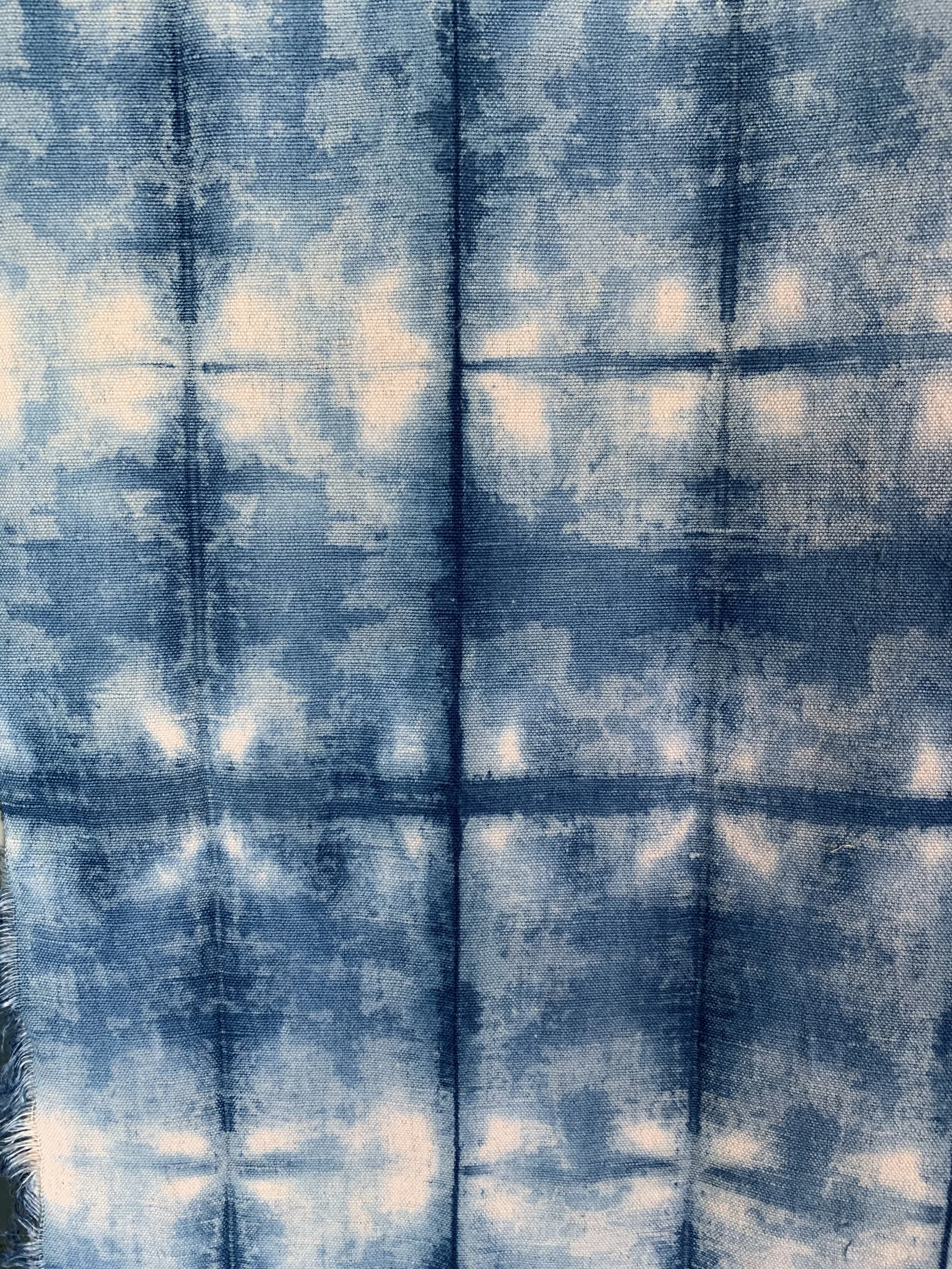 Indigo shibori- folded and wrapped