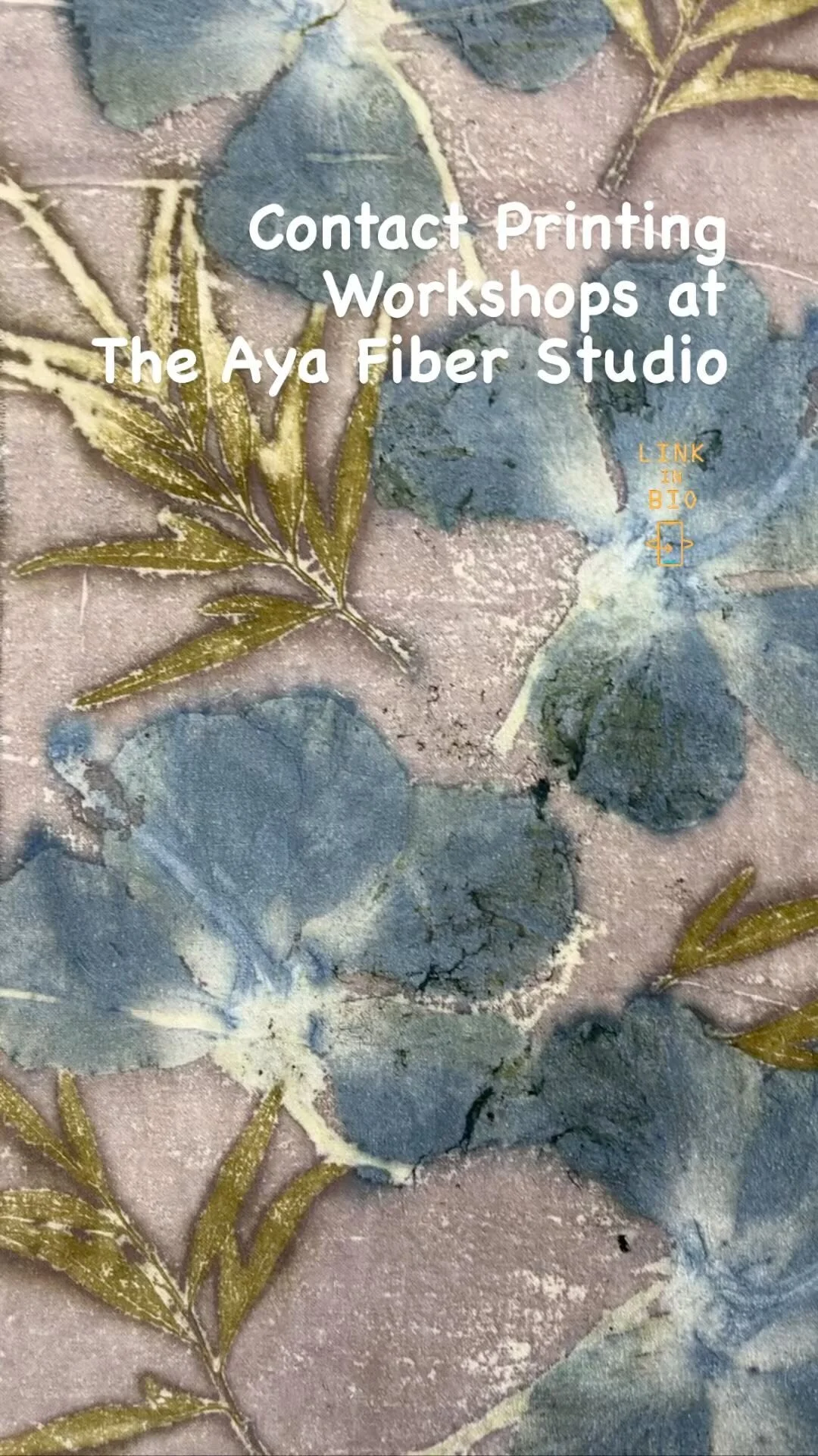Intro to Eco Print: May 15, 2023
3-Day Botanical Print:  May 16-18, 2023
#ecoprint #botanicalcontactprint  #botanicalprint  #ayafiberstudio  #fiberworkshops  #mayworkshops