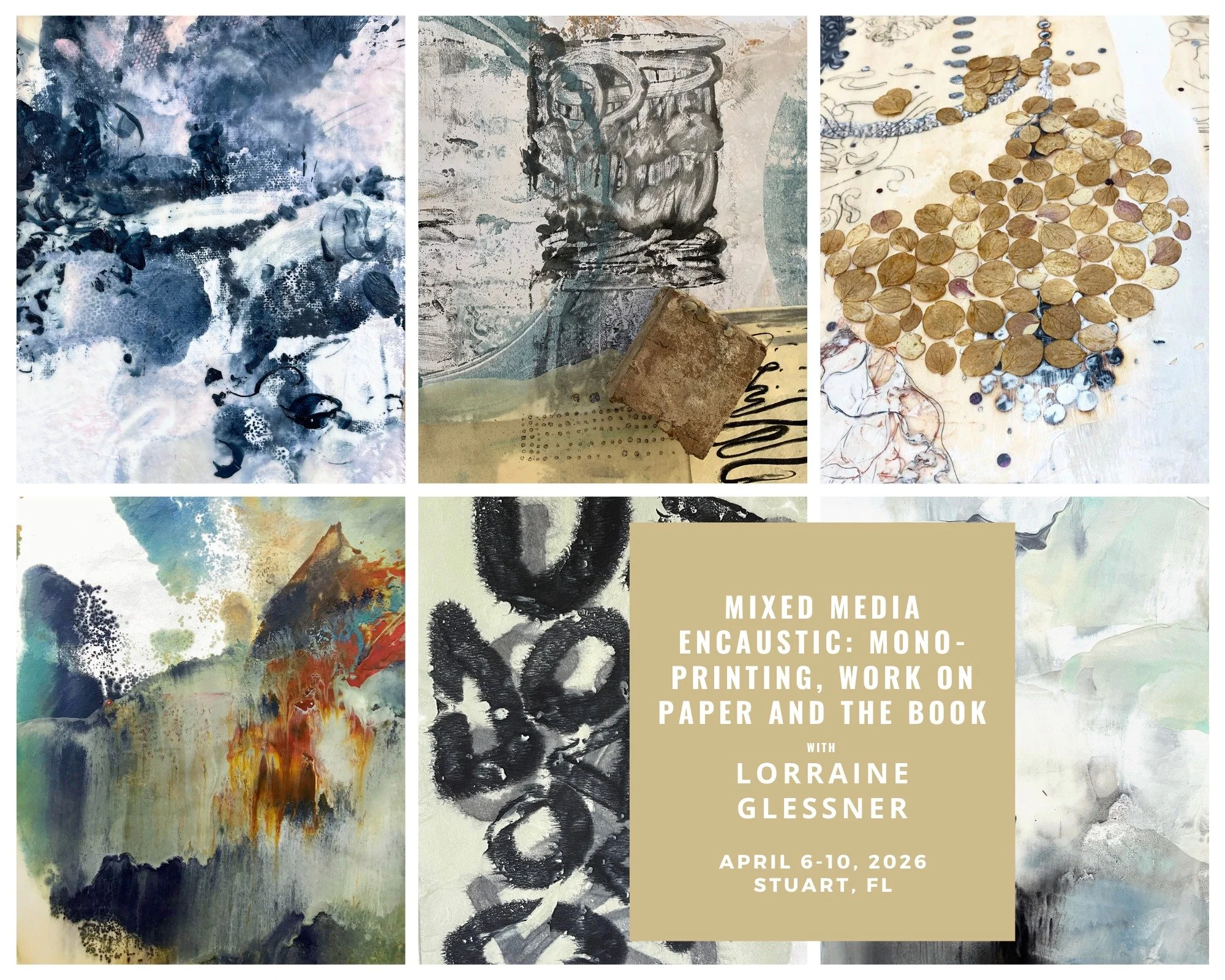 Mixed Media Encaustic: Mono-Printing, Work on Paper and the Book with Lorraine Glessner
Mon, Apr 6, 2026 &ndash; Fri, Apr 10, 2026,

This workshop explores the immediacy and process-diverse technique of encaustic mono-printing. Through journaling, pe