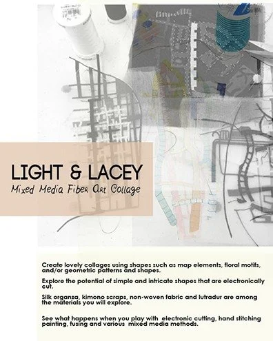 ✨ Light and Lacey: Mixed Media Fiber Art Collage with Valerie Goodwin
A three-day creative retreat exploring transparency, layering, and architectural composition

Feb 24, 2026 &ndash;  Feb 26, 2026
Aya Fiber Studio, STUART, Florida

Join fiber artis