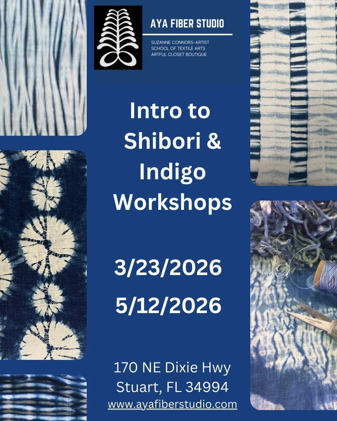✨ Only 2 more Intro to Shibori workshops before the Stuart studio closes for summer!

This is our most popular class &mdash; and it always fills fast.

Why come?

Because there is nothing like watching cloth transform in an indigo vat.
Because foldin