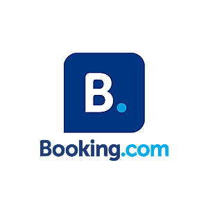 Booking.com logo with a blue square containing a white 'B.' and the words 'Booking.com' below.