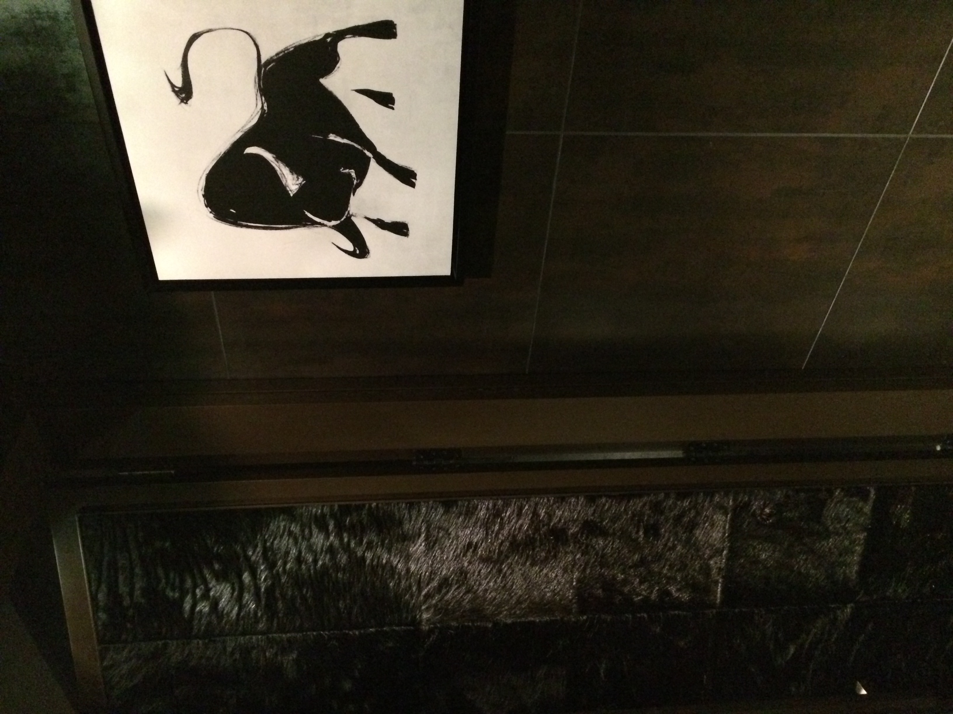 The bathroom doors were FUR!!! I loved this detail in the decor.