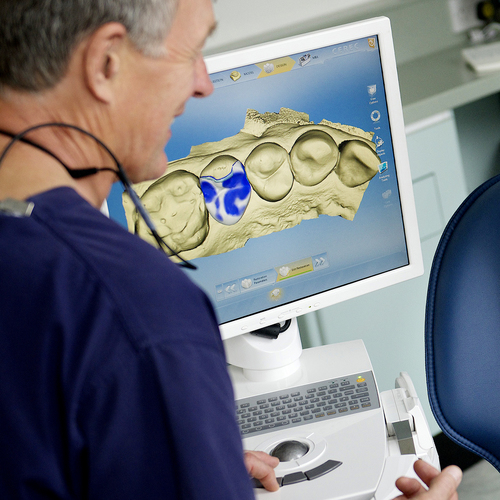 Rob using the CEREC equipment.