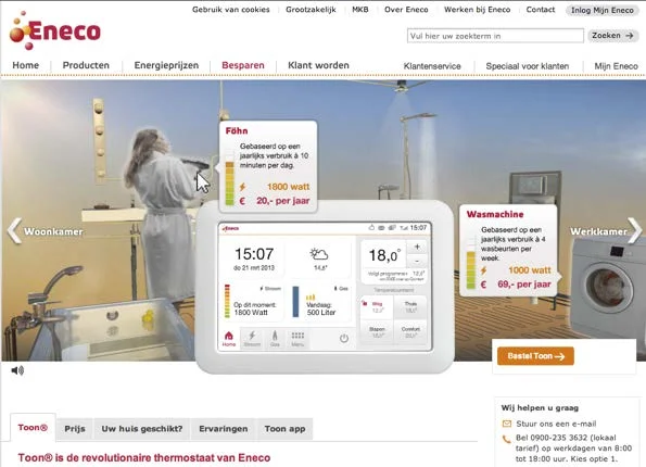  Transparancy translated to the website. Visitors could click on anything that used energy and see the average yearly cost    