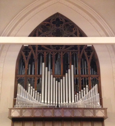 Schantz pipe organ in use at First Baptist from 1986 to 2017.