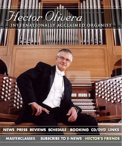 Hector Olivera, Internationally acclaimed Organist, will be in OUR Sanctuary on Saturday, November 28th at 7:30pm. View his website here: http://www.hectorolivera.com/index1.html Since entering the Buenos Aires Conservatory as a child prodigy at age six, Maestro Hector Olivera has become one of the most sought after and revered international concert organists of the present time. ‘The Times Reporter’, describes an evening with Mr. Olivera as: “An event, a happening, a joyful celebration of the sheer power and pressure that a true virtuoso like Hector Olivera can unleash in a concert hall.” Born in Buenos Aires, Mr. Olivera began playing the pipe organ when he was three. At age five he played for the legendary Eva Perón; at twelve he entered the University of Buenos Aires and by eighteen had performed for heads of state and celebrities throughout Latin America. When offered a scholarship at the renowned Juilliard School of Music in New York, he moved to the United States. Three years later, Mr. Olivera’s outstanding professional concert career was launched when he won the AGO's National Improvisation Contest. Mr. Olivera has performed solo concerts throughout the USA, Europe, Asia, Australia, Central and Latin America and as guest soloist with prominent symphony orchestras worldwide. Whether in a prestigious venue like Carnegie Hall, Royal Albert Hall, Cathedral of Notre Dame in Paris, Constitution Hall, Walt Disney Concert Hall in Los Angeles, or in conjunction with a celebrated event like the Olympic games or the Classical Newport Music Festival, the most sophisticated and demanding organ aficionados claim that Maestro Hector Olivera is ‘one of the greatest organists in the world today.’ Mr. Olivera is represented by Thomas White and can be contacted at @ HectorOliveraMPI@aol.com 