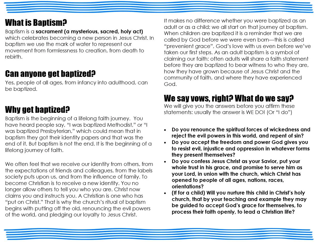 Baptisms — Christ United Methodist Church