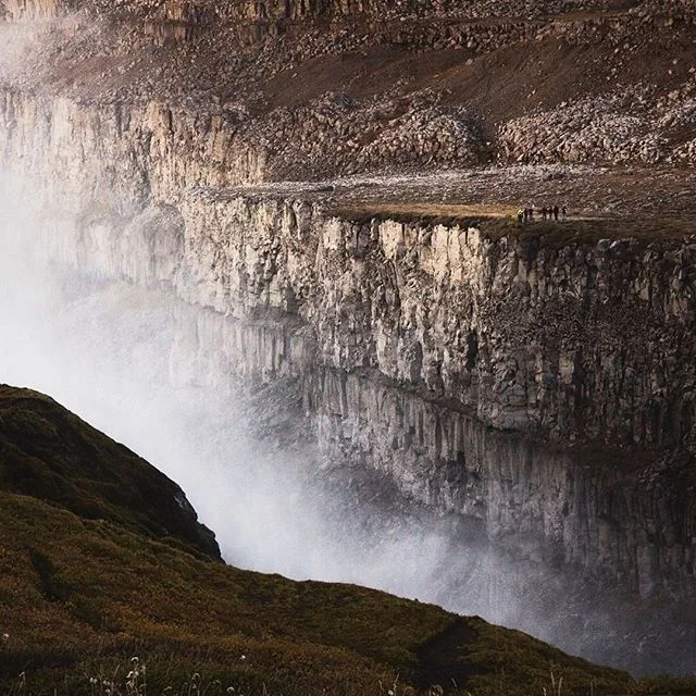 Dettifoss. The massive waterfall you may have seen during the beginning of the awful movie Prometheus (change my mind in the comments below) And what do I do? I turn away and observe the low sun in the sky brilliantly irradiating the clouds of mist t