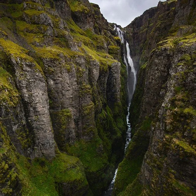 Glymur waterfall. The second tallest waterfall in Iceland and our first hike upon leaving Reykjavik⠀
. ⠀
 #travel #travelgram  #natgeo #worlderlust #iceland #hike #glymur #waterfall #instablishment #slcimages #adventure #backpacking #tourism #venture