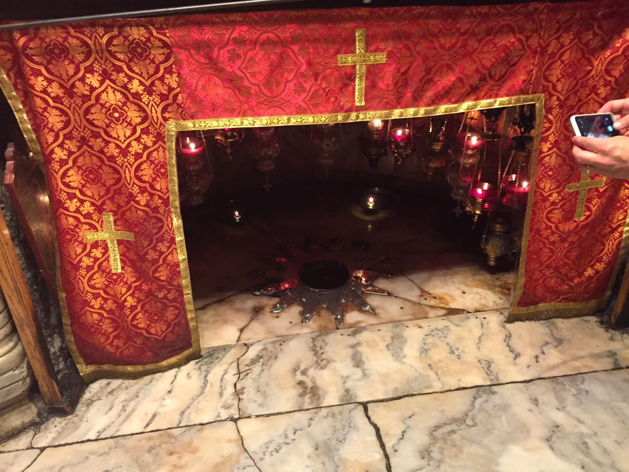 The star on the floor is the alleged actual spot. 