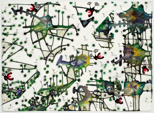  Margaret Withers , his influence was tasteless but perceptible, 2012, watercolor/ink, 22" x 30"