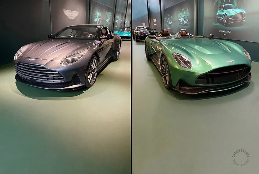 Comfort and speed sitting on our 320m2 Classic PU Floor in British Racing Green.

Resin Floors by Chasingspace
https://www.chasingspace.co.uk/ 

#chasingspace_floors #ResinFloor #CarShowroom #CommercialFlooring #LuxuryAesthetic