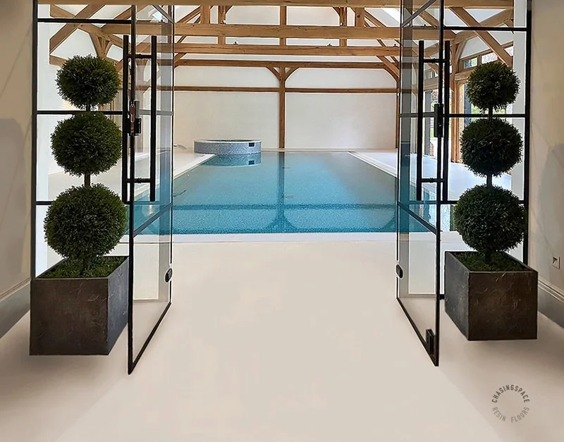 Highlighting the smooth transition from dry area to poolside with our 80m&sup2; PU Resin Comfort floor in beige colour.

It seamlessly blends function and design, with slip-resistant features for a luxurious and safe pool environment. 💦

Resin Floor