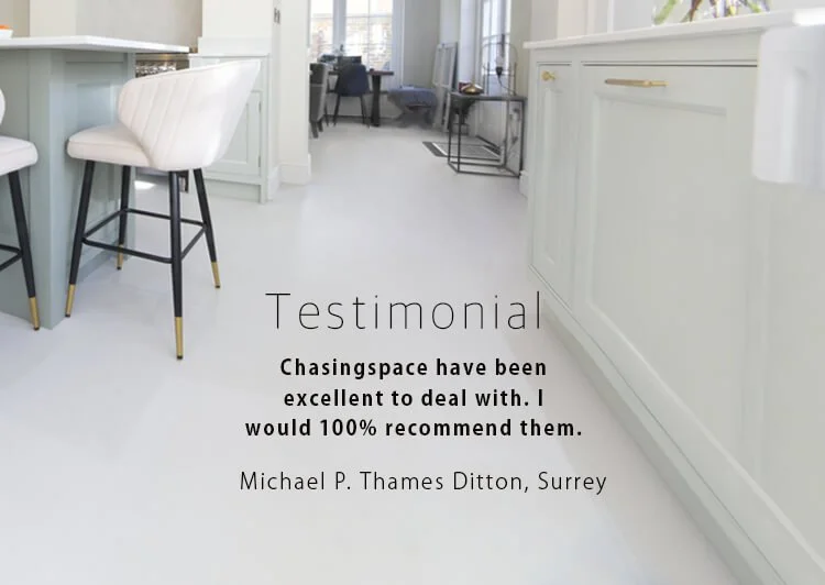 Client feedback for a white resin floor in Surrey.