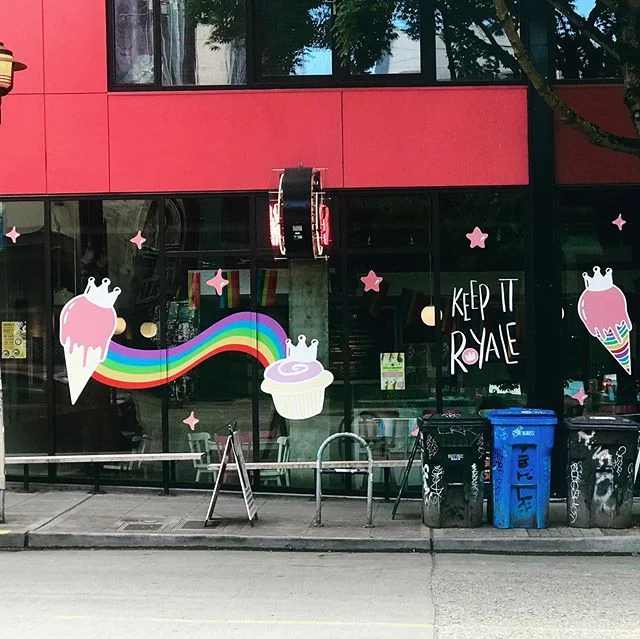 To anyone whos ever said drawing rainbows and ice cream isn&rsquo;t a real job, joke&rsquo;s on them! 🌈🍦✨
.
.
.
.
.
#illustration #design #rainbow #pride #designer #art #installation #sweetdreams