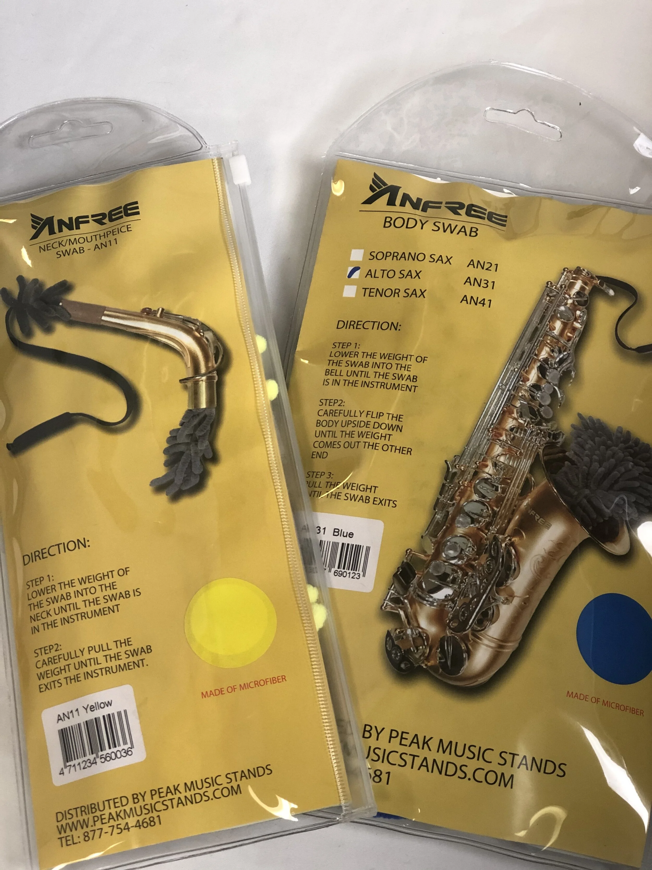 Anfree Saxophone Body Swab + Neck Swab Combo — Peak StandsThe Best